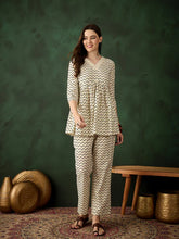 Previous Next Womens Off White Designer Printed Stylish Co-ords