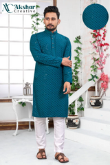 Men's Chikankari Sequinned Kurta