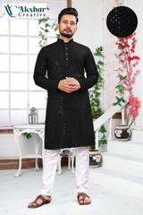 Men's Chikankari Sequinned Kurta
