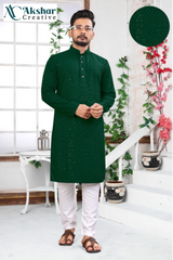 Men's Chikankari Sequinned Kurta