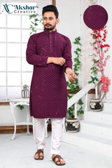 Men's Chikankari Sequinned Kurta