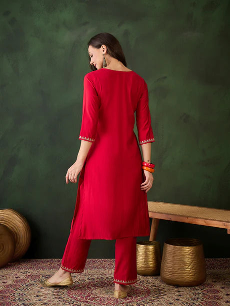 Designer Solid Stylish Kurti Set